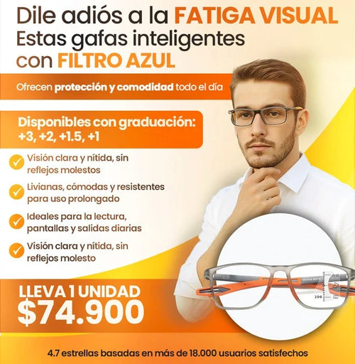 Gafas inteligentes con filtro azul