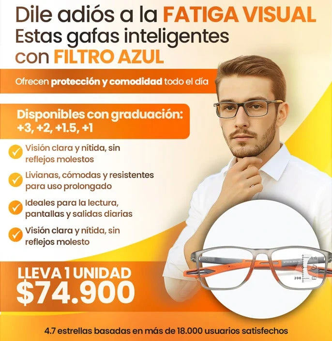 Gafas inteligentes con filtro azul