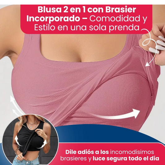 Blusa 2 en 1 brasier integrado - Efecto moldeador