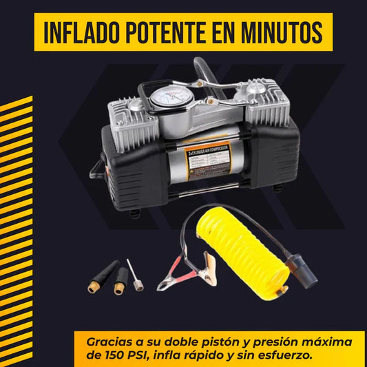 Compresor Portátil Doble Cilindro 12V –- Poder 4x4 en tu Maletera.