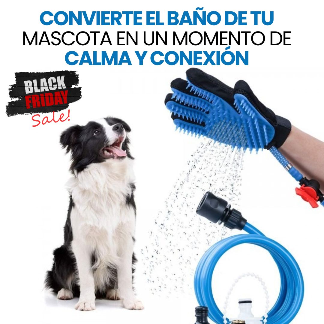 Guante de Ducha para Mascotas 🐶  Limpieza profunda sin salpicar ni ensuciar tu casa